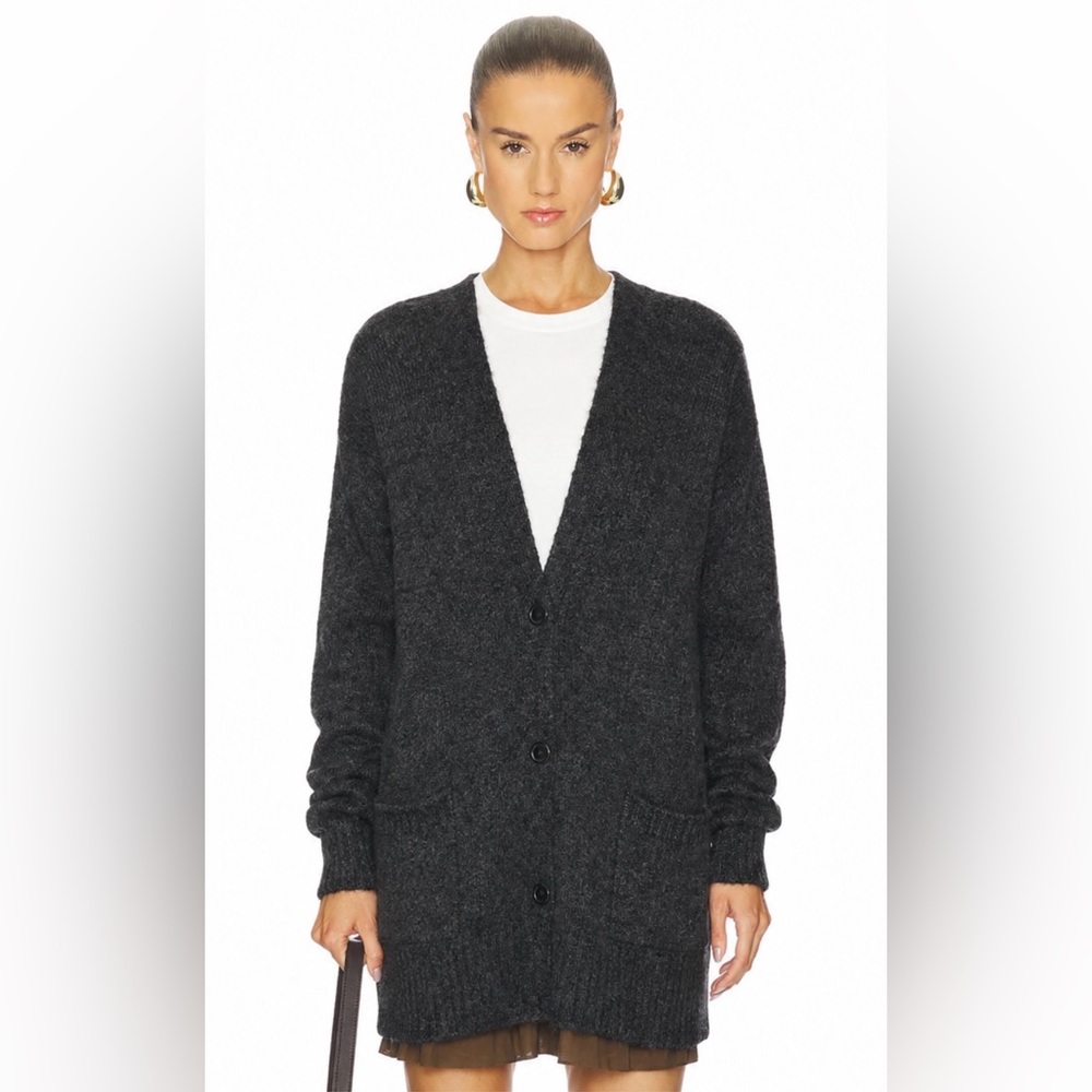 ISABEL MARANT Etoile Mohair Gray Knit Oversized Cardigan Sweater 38/ US 6